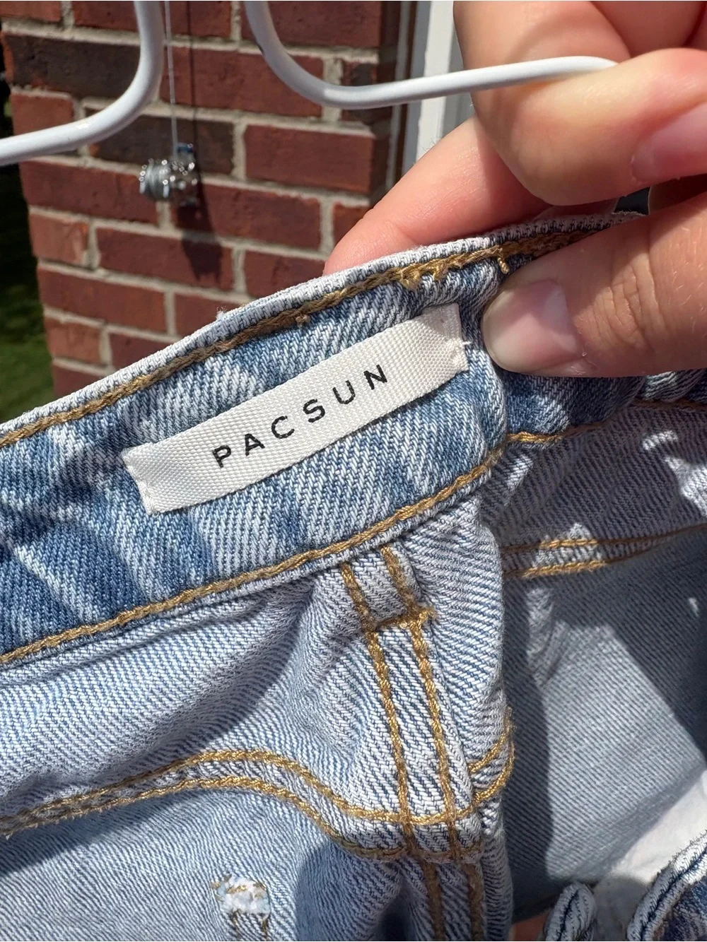 PacSun Two-Tone Floral Patch Denim Shorts